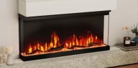 Kadehome 36 in. 3-Sided Wall Mount Electric Fireplace in Black with 12 Flame, Remote, 5 Brightness, Timer, 3D Recessed Fireplace New in Box $599