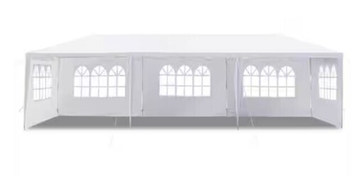 Sunocity 10 ft. x 30 ft. Outdoor Party Tent with 5 Sidewalls, Waterproof Canopy Patio Wedding Gazebo, White in Box $499