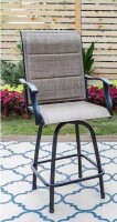 Phi Villa Padded Swivel Metal Outdoor Bar Stool with Arms New in Box $299