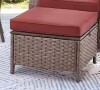 Moosprr Modern Farmhouse Wicker Patio Ottoman with Cushion New in Box $299