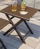 Pellebant Rectangle Aluminum 16.3 in. H Foldable Outdoor Side Table in Brown New in Box $299