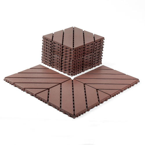 Zynaro Deck Tiles, 44 PCS Interlocking Deck Tiles, 12"x12" Plastic Outdoor Flooring, Waterproof Patio Flooring for Porch, Poolside, Balcony, Backyard, Indoor & Outdoor (Brown, 44 Square Ft) $199