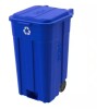 HDX 45 gal. Blue Heavy Duty Outdoor Recycling Trash Can with Wheels and Attached Lid New Shelf Pull $89