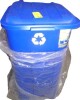 HDX 45 gal. Blue Heavy Duty Outdoor Recycling Trash Can with Wheels and Attached Lid New Shelf Pull $89 - 2