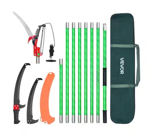 Vevor Manual Pole Saw, Blade Length 14 in., Sharp 65Mn Steel Blade, Extendable Pole Tree Pruner with Scissors, Pruning Saw $199