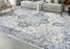 KUETH Modern 8x10 Area Rug for Living Room, Non Slip Machine Washable Retro Rug, Low Pile Chenille Print Rug for Bedroom, Dining Room, Home Office, Blue New In Box $299