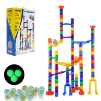 VEVOR Marble Run Set, 110 Piece Marble Maze Building Block Brain Game, with 10 Glow in the Dark Marbles + 20 Glass Marbles, Educational Learning Race Track STEM Toys, for Kids, Boys, Girls Ages 3 + New In Box $89