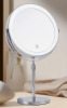 Wrought Studio&trade; 9" LED Lighted 1x/10x Magnifying Vanity Mirror Rechargeable Round Desktop Metal Makeup Mirror Height Adjustable New In Box $79