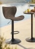 Wrought Studio&trade; Outdoor Bar Stool with Backrest, All-Weather Teslin Adjustable Height Swivel Counter Chair, Matte Black Base, Waterproof Cover Included for Patio, Poolside & Garden $299