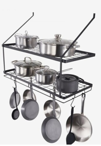 VEVOR Pot Rack Wall Mounted, 30 inch Pot and Pan Hanging Rack, Pot and Pan Hanger with 12 S Hooks, 55 lbs Loading Weight, Ideal for Pans, Utensils, Cookware in Kitchen New In Box $89