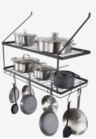 VEVOR Pot Rack Wall Mounted, 30 inch Pot and Pan Hanging Rack, Pot and Pan Hanger with 12 S Hooks, 55 lbs Loading Weight, Ideal for Pans, Utensils, Cookware in Kitchen New In Box $89