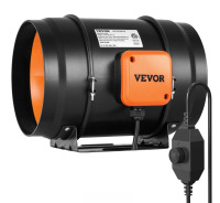 VEVOR Inline Duct Fan, 203.2mm 506.2 CFM with Variable Speed Controller, Quiet AC-motor Ventilation Exhaust Fan for Cooling Booster, Grow Tents, Hydroponics New In Box $199