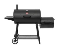 Char-Griller Smokin' Champ Charcoal Grill Offset Smoker in Black with Charcoal Tray and Dual Damper Controls New Open Box $499