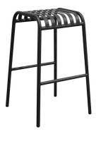 Ebern Designs Enid Stackable Outdoor Bar Stool in Black New in Box $599