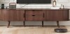George Oliver TV Stand For 80" TVs, Walnut Entertainment Center with Power Outlet, 70 inch tv stand, Wood TV Console With Drawers And Shelves New in Box $499