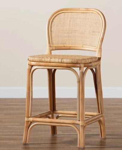 Beachcrest Home Jayce Rattan Jayce Bar & Counter Stool New in Box $499