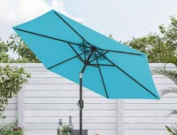 Sonkuki 7.5 ft. Patio Market Crank and Tilt Umbrella, Table Umbrella, UV-Resistant Canopy in Lake Blue New In Box $299