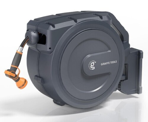 Giraffe Tools Retractable Garden Hose Reel with 5/8" 90 ft. Water Hose New In Box $299