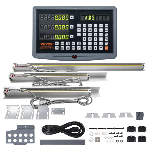 VEVOR Digital Readout 16 inch & 18 inch & 38 inch Linear Scale 3 Axis DRO Display Kit Multifunctional Crystal-Clear Display Precision 5?m Read Head New In Box $299