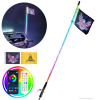 VEVOR 1 PC 4 FT Whip Light, APP & RF Remote Control Led Whip Light, Waterproof 360&deg; Spiral RGB Chasing Lighted Whips with 2 Flags, for UTVs, ATVs, Motorcycles, RZR, Can-am, Trucks, Off-road, Go-karts New In Box $199
