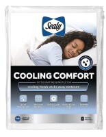 Sealy Queen Cooling Comfort Machine Washable Fitted Mattress Protector: Waterproof, Hypoallergenic, Fits 18" Depth New $79