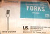 Monogram Medium Weight Plastic Forks, 1000 Count New In Box - 2