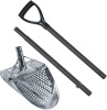 Dune Scoops Stainless Steel Beach Sand Scoop Metal Detector Tool with Light & Strong Carbon Fiber Universal Pole with Handle (Kraken 11 x 8 (Round)) New In Box $299