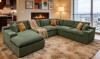 Nobile House Noble House Phoebe 135 in. Square Arms Polyester Blend Modular Compressed Sectional Sofa in Dark Green with Chaise, Storage Pockets in Green New Floor Model $2499