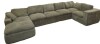 Nobile House Noble House Phoebe 135 in. Square Arms Polyester Blend Modular Compressed Sectional Sofa in Dark Green with Chaise, Storage Pockets in Green New Floor Model $2499 - 2