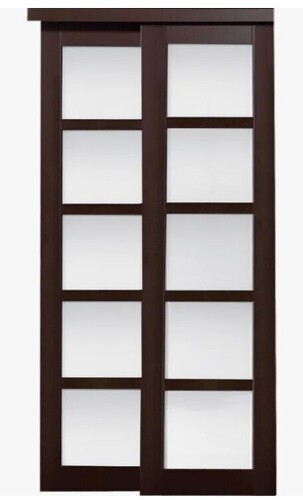 Renin Baldarassario 60" x 80'' Solid + Manufactured Wood Glass Low-Gloss with Installation Hardware Kit without Installation Hardware Kit Sliding Closet Doors New in Box $799