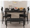 Ebern Designs Komuda 4 - Person Four Leg Dining Set (Set of 4) in Black New in Box $599