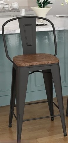17 Stories Burney Counter Stool in Matte Black New in Box $299