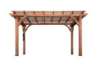 Backyard Discovery 10 ft. x 14 ft. Traditional All Cedar Wood Outdoor Patio Pergola Shade Structure 2 Boxes $1399