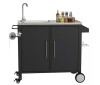 Sailret 38 in. 304 Stainless Steel Built-In Outdoor Kitchen Grill Cart with Sink, Storage Cabinet, Wheels BBQ Prep Station $499