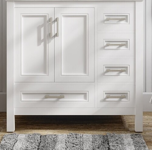 allen + roth Crest Hill 36-in White Undermount Single Sink Bathroom Vanity Cabinet New Shelf Pull $1099