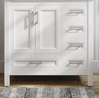 allen + roth Crest Hill 36-in White Undermount Single Sink Bathroom Vanity Cabinet New Shelf Pull $1099