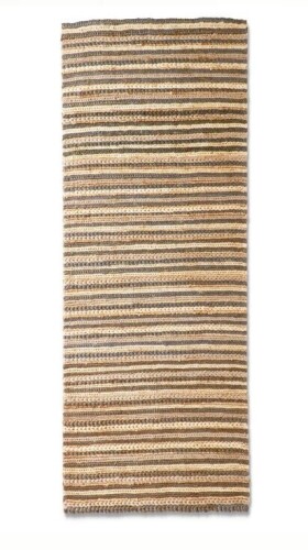 K&K Interior 27991 Gray Tan & Brown Runner Rug 2.5 ft.x 8 ft. Similar to Picture New $299