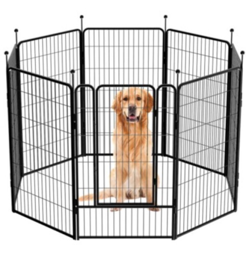 Giantex 48 inch Dog Fence with Door, 8 Panels Dog Playpen for Outside Large Dogs, Portable Pet Playpen Fencing Enclosures, Heavy Duty Metal Camping Fences for the Yard (8 Panels, 48 inch) New In Box $299