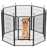 Giantex 48 inch Dog Fence with Door, 8 Panels Dog Playpen for Outside Large Dogs, Portable Pet Playpen Fencing Enclosures, Heavy Duty Metal Camping Fences for the Yard (8 Panels, 48 inch) New In Box $299