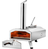 VEVOR Portable Outdoor Oven, 12-inch Pizza Oven, Pellet & Chips & Charcoal Tri-Fuel, Stainless Steel Pizza Grill, Includes Pizza Stone, Waterproof Cover, Shovel, Ideal for Camping & Backyard, Silver New In Box $299