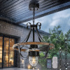 Ganeed 21.45" IP44 Waterproof Outdoor Farmhouse Caged Ceiling Fan With Light Kits And Remote Control New In Box $399