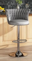 Mercer41 Velvet Upholstered Bar Chair With Black Metal Legs, Backs And Footrest Counter Height Bar Stool, Modern Bar Chair For Kitchen Island, Dining Room New In Box $299