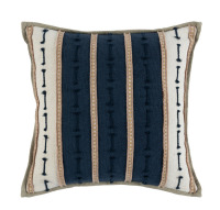Villa by Classic Home 20" x 20" Appliqued Cotton Blend Throw Pillow New In Box $99