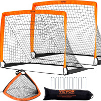 VEVOR Portable Soccer Goal, 4x3 ft Kids Backyard Soccer Net, Foldable Pop Up Practice Soccer Net, Mini Youth Training Soccer Goal Set, All-Weather Indoor Outdoor Soccer Goals with Carry Bag, 2 Pack New In Box $99