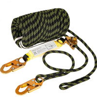 VEVOR Vertical Lifeline Assembly, 50 ft Fall Protection Rope, Polyester Roofing Rope, CE Compliant Fall Arrest Protection Equipment with Alloy Steel Rope Grab, Two Snap Hooks, Shock Absorber New In Box $199