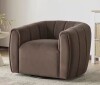 Christopher Knight Home Smith Modern Dark Brown Upholstered Velvet Swivel Arm Chair, Metal Base New in Box $599