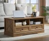 Ivy Bronx 48" Farmhouse Coffee Table With 2 Drawers, Natural Oak New Shelf Pull $499