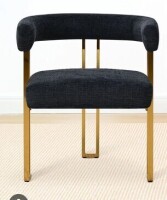 Orren Ellis Jarnagian Chenille 17" H Upholstered Bar Stool Black New in Box $2990
