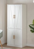 Beachcrest Home Rahn 69.7'' Pantry Storage Cabinet with 8 Door Shelves & Adjustable Shelf in White New In Box $499