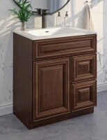 Vanity Atelier 30'' Bathroom Vanity Sink Base with Drawers Cabinet in Maple Walnut New in Box $499